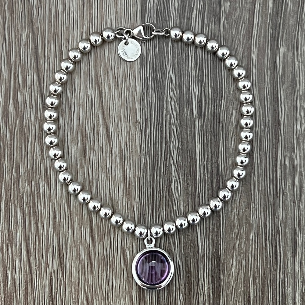 Amethyst Sugar Stack Bead Bracelet - image 1